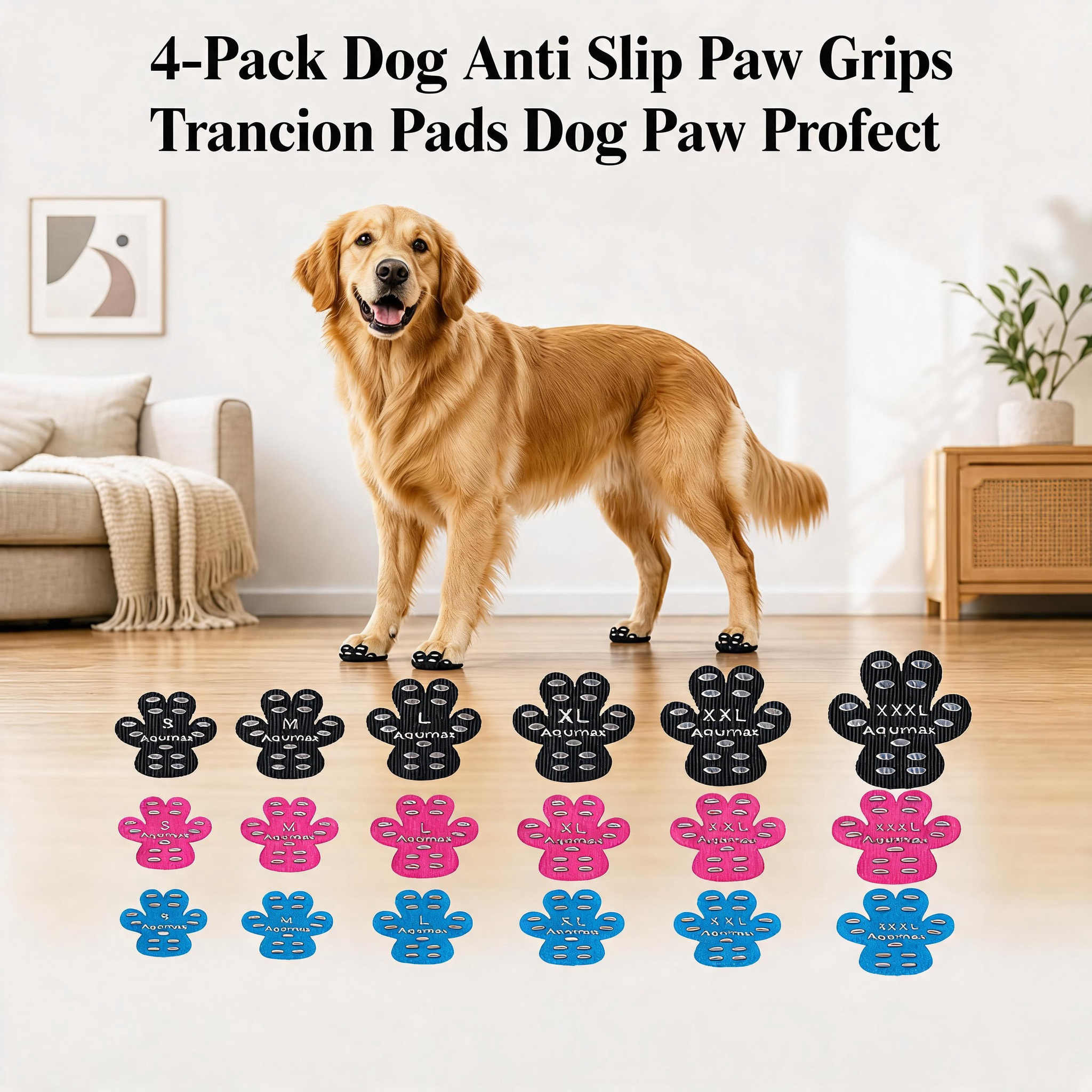 4-Pack Dog Anti Slip Paw Grips Traction Pads Dog Paw Protect Waterproof Dog Paw Protector Stickers, Anti-Slip Paw Pad Stickers