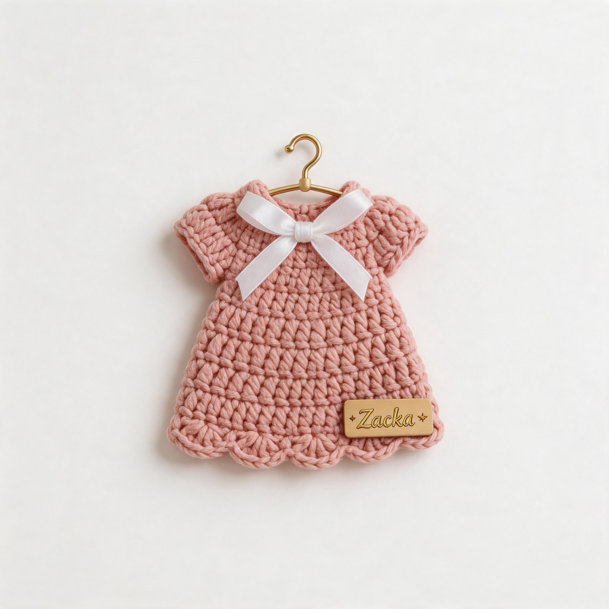 Product Title: Personalized Mini Crochet Baby Outfit Fridge Magnet – Custom Name Knitted Baby Clothes Magnet, Handmade Nursery Keepsake & New Baby Gift