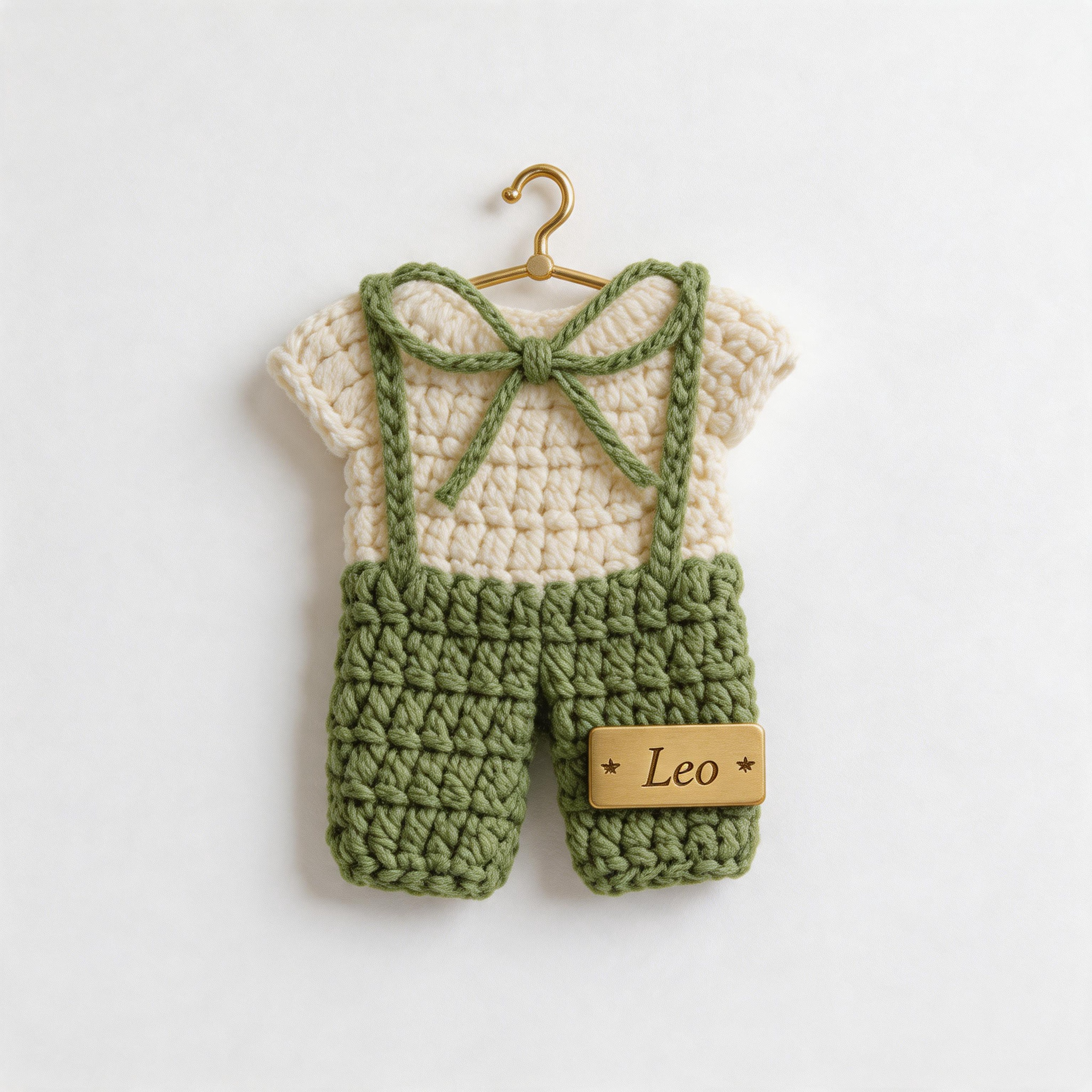Product Title: Personalized Mini Crochet Baby Outfit Fridge Magnet – Custom Name Knitted Baby Clothes Magnet, Handmade Nursery Keepsake & New Baby Gift
