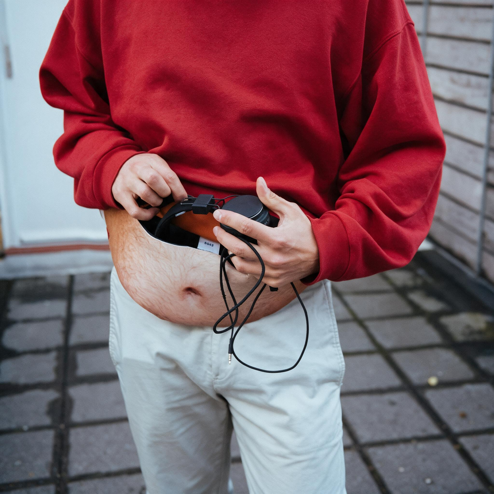 Belly Bag – Funny Realistic Belly Fanny Pack, Novelty Waist Bag for Men & Women