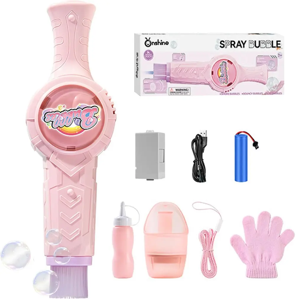 Fog Bubble Machine Rechargeable Automatic Electric Smoke Bubble Machine Magic Interactive Fog Bubble Maker for Parties Gift