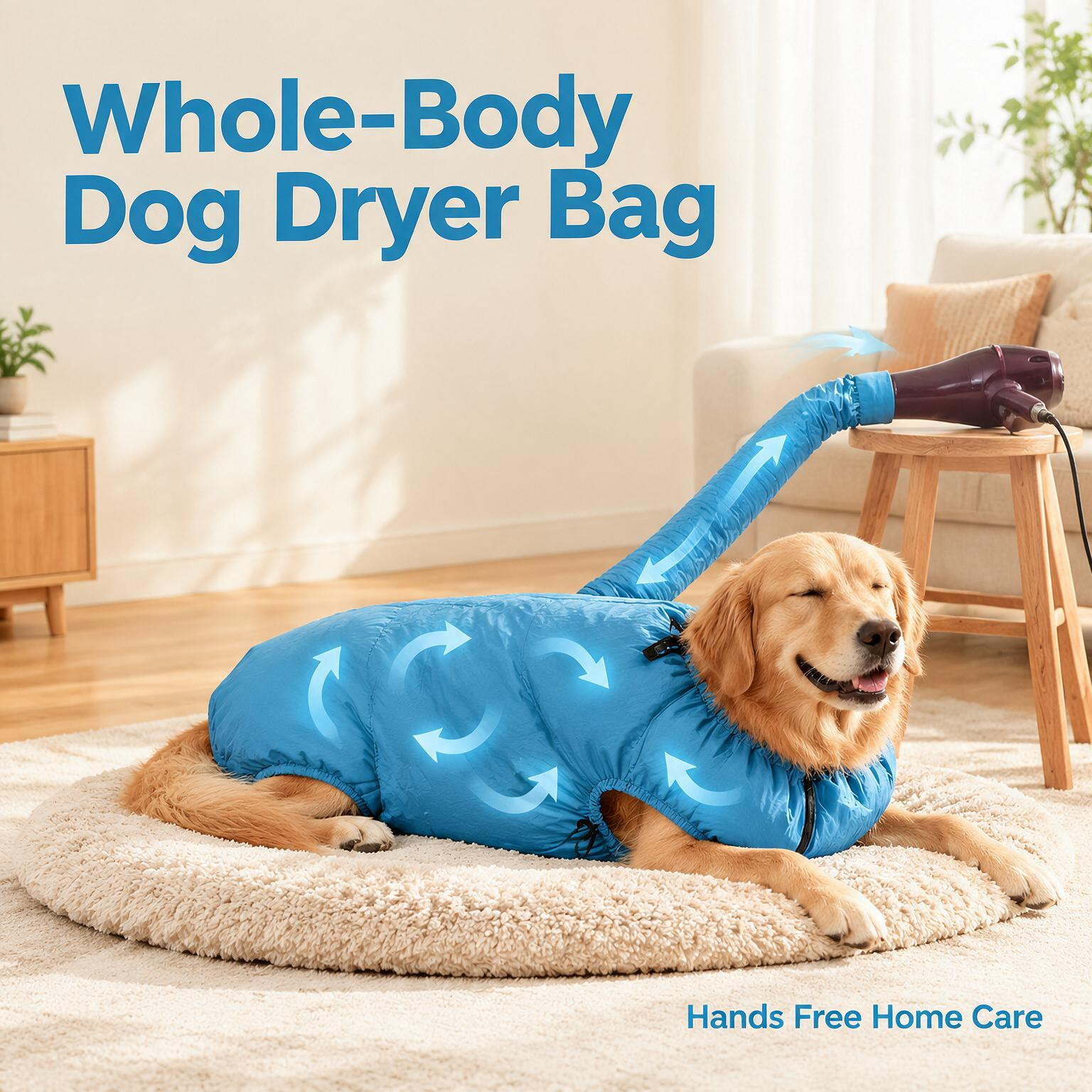 Whole-Body Dog Dryer Bag – Hands-Free Pet Drying Sack for Fast, Convenient Coat Drying
