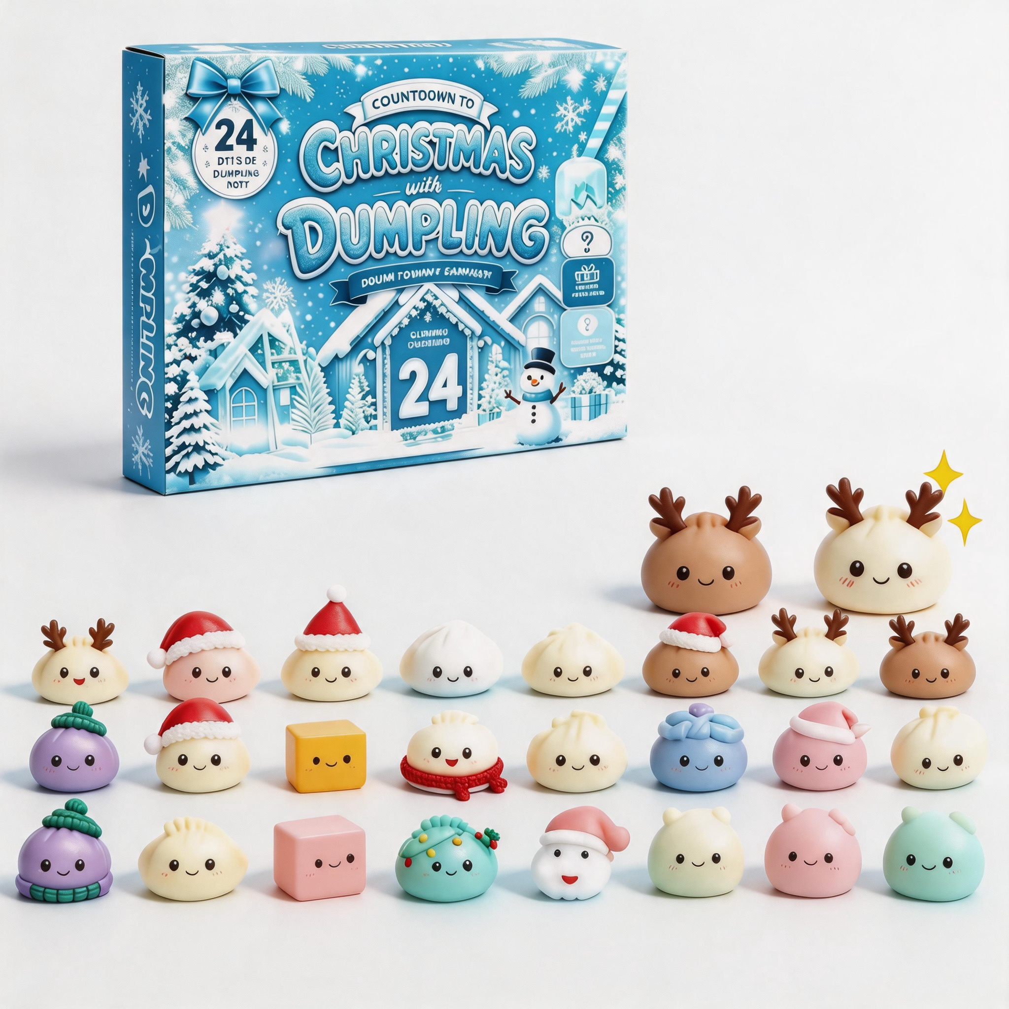 Christmas Dumpling Squishy Blind Box – Cute Holiday Squeeze Toy, Mystery Collectible Gift