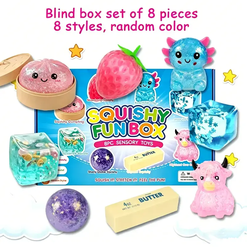 Squishy Fun Box – Mystery Sensory Squishy Toy Blind Box | Soft & Slow Rising Stress Relief Fidget Set for Teens & Adults