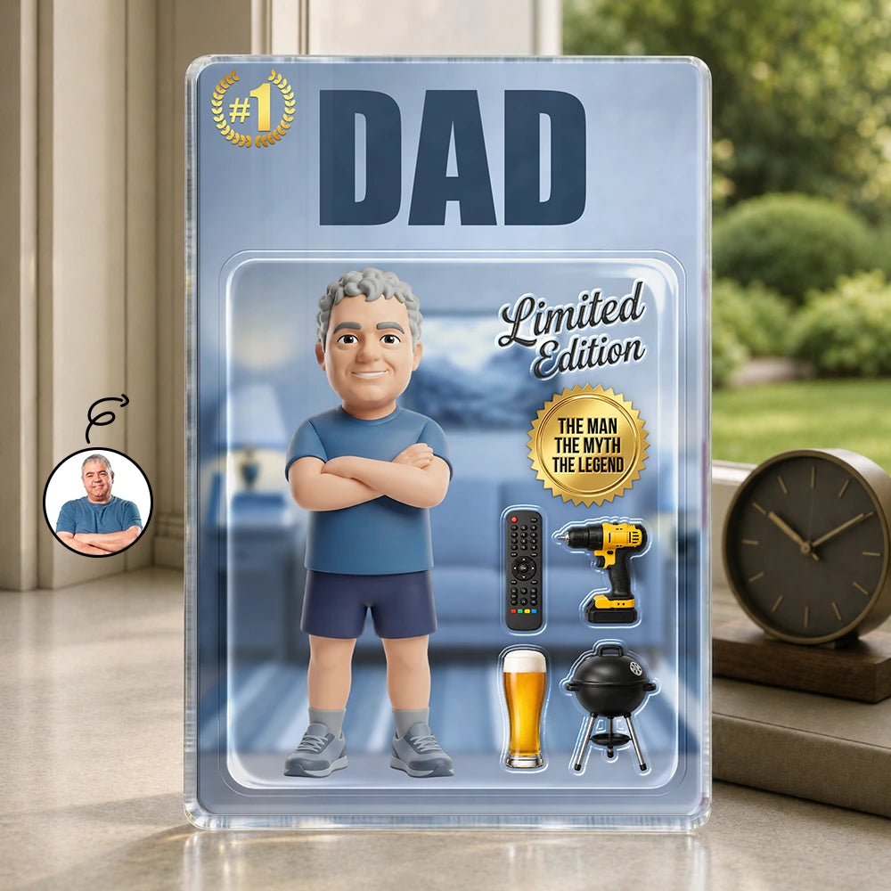 Custom Photo Toybox Figure  Acrylic Plaque Dad Grandpa Limited Edition Father's Day Gift