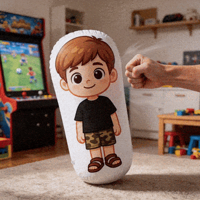 Custom Inflatable Roly-Poly Toy Personalized Cartoon Wobble Doll A Stress-Relieving Toy for Home