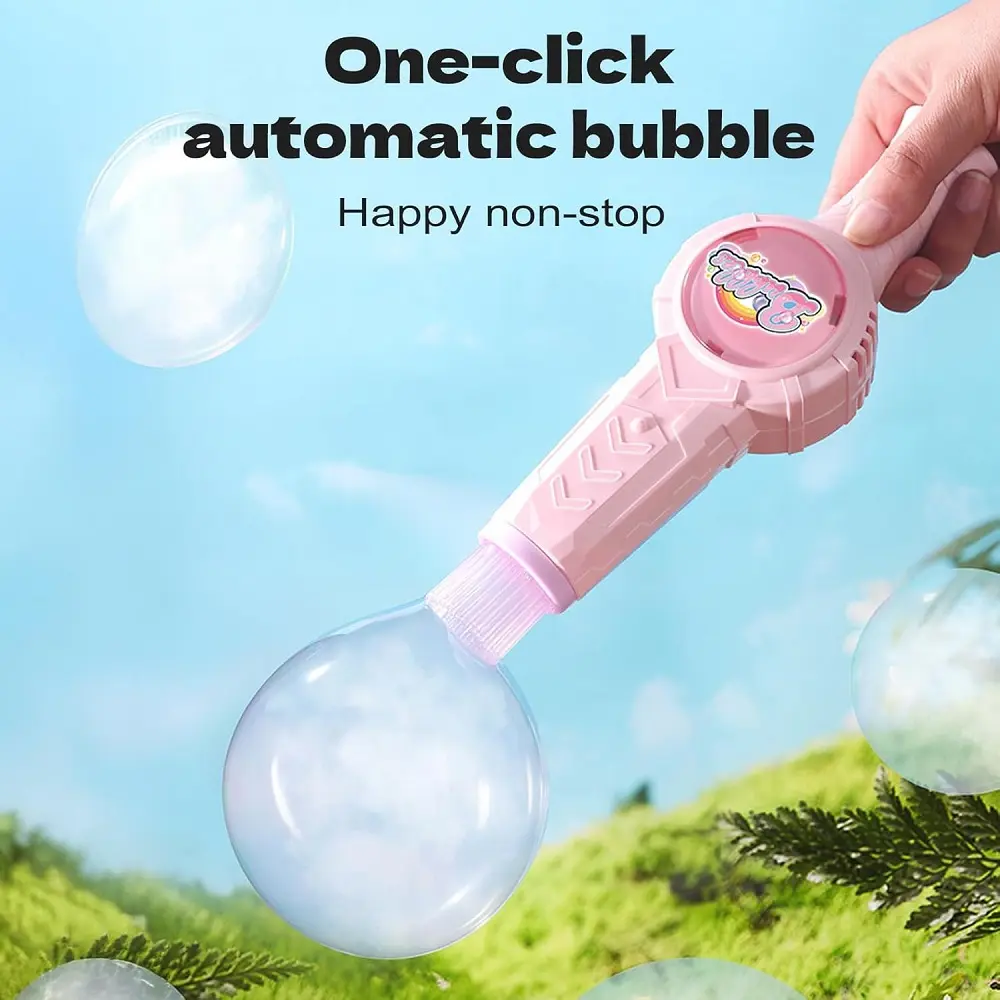 Fog Bubble Machine Rechargeable Automatic Electric Smoke Bubble Machine Magic Interactive Fog Bubble Maker for Parties Gift