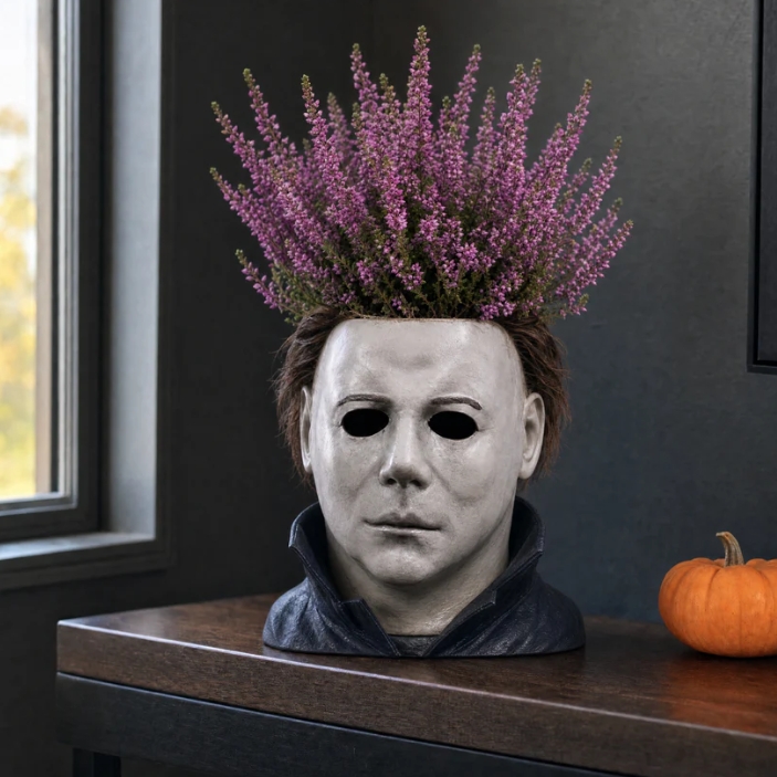 Horror Plant Pot – Creepy Halloween Head Planter, Spooky Face Flower Pot for Indoor Plants & Unique Home Decor