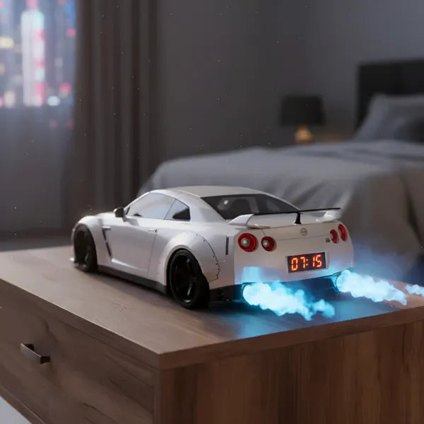 Hypercar Engine Alarm Clock with Realistic Light and Sound Effects Sports Car Decoration