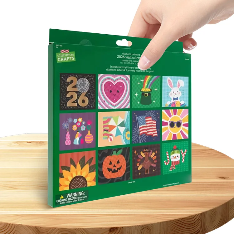 2026 Diamond Art Painting Calendar DIY Wall Calendar 12-Month Flip Wall Calendar