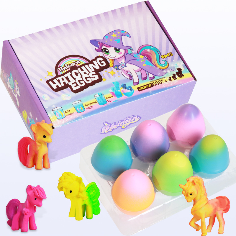 Unicorn Hatching Rainbow Eggs for Kids Hatchimals- 6 Pack Unicorn Toys for Boys & Girls, Birthday Easter Basket Stuffers Gift Ideas for Kids