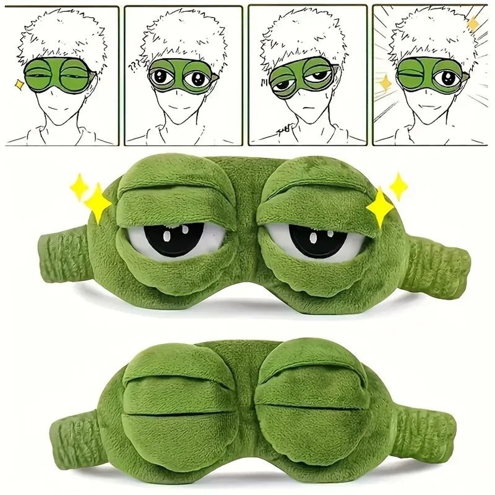 3D Frog Sleep Mask Soft Eye Mask for Travel and Deep Sleep