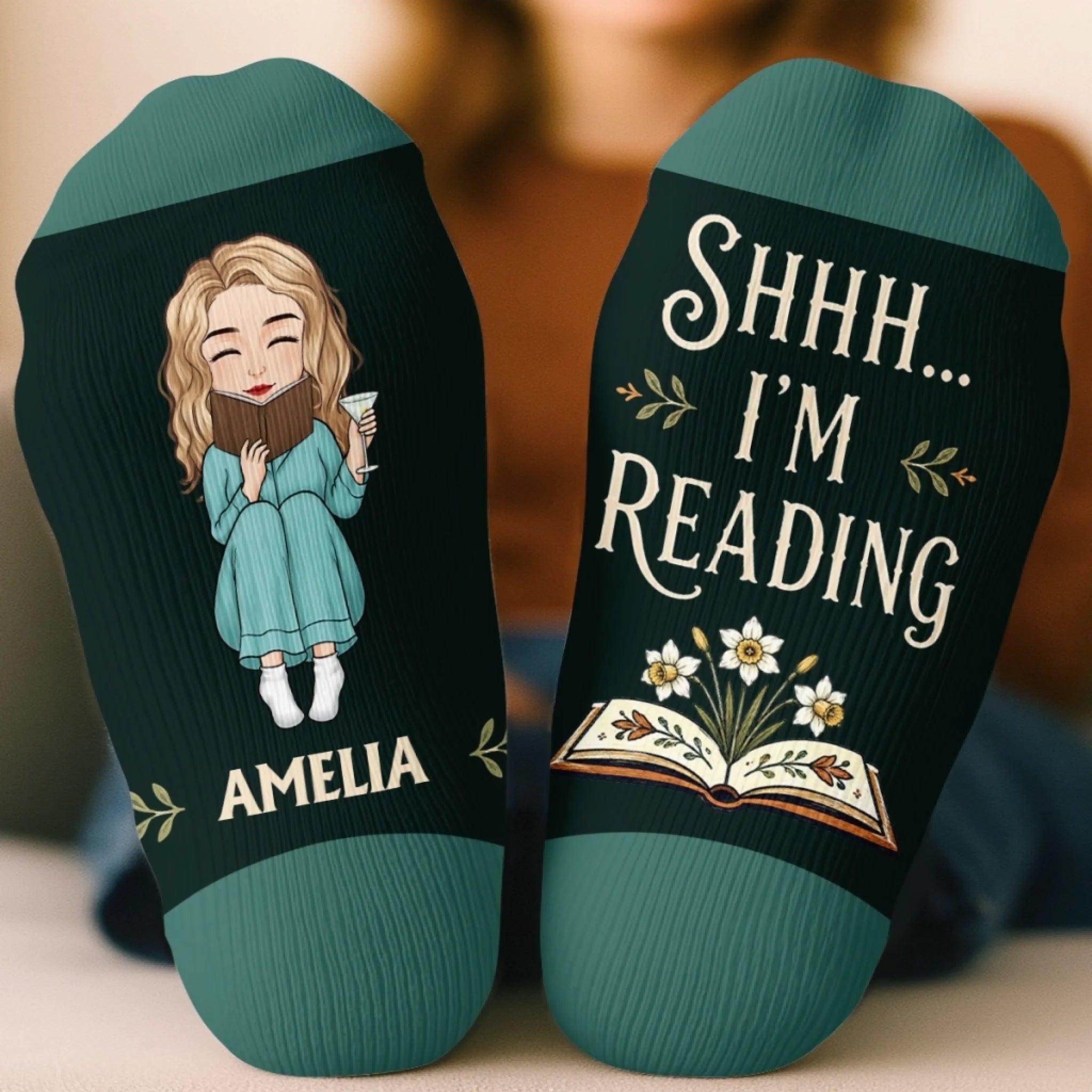 Custom Crew Socks - Personalized Bookish Gifts For Book Lovers, Bookworms, Readers - A Day Well Read - MySpotifyGlassUK