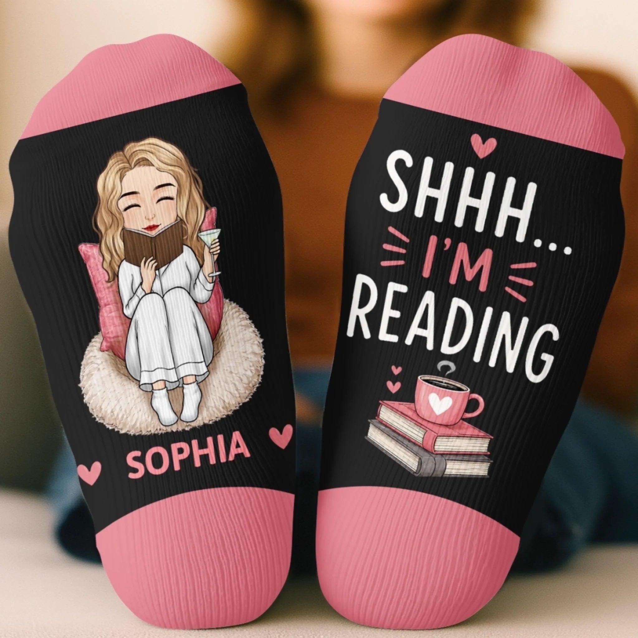 Custom Crew Socks - Personalized Bookish Gifts For Book Lovers, Bookworms, Readers - Pages Before Plans - MySpotifyGlassUK