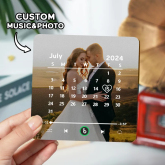 Custom Music Fridge Magnet with Colorful Frame Personalized Calendar Fridge Magnet with Photo Wedding Gift