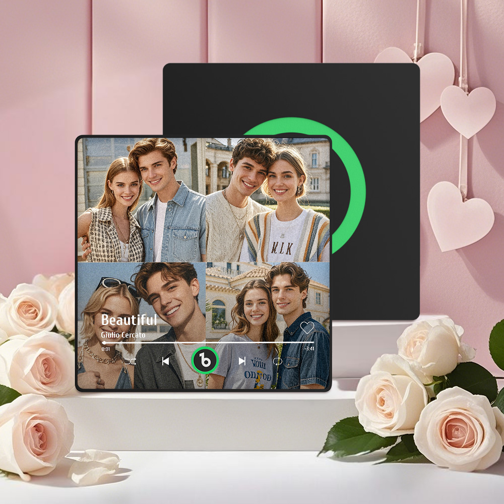 Custom Music Fridge Magnet with Colorful Frame Personalized Album Fridge Magnet That Can Be Played Song Christmas Gift	 Can Upload Your Music