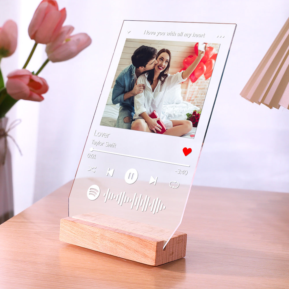 Personalized Photo Song Acrylic Plaque Decor Custom Gift for Couples Anniversary Gift Valentines Day Gift -