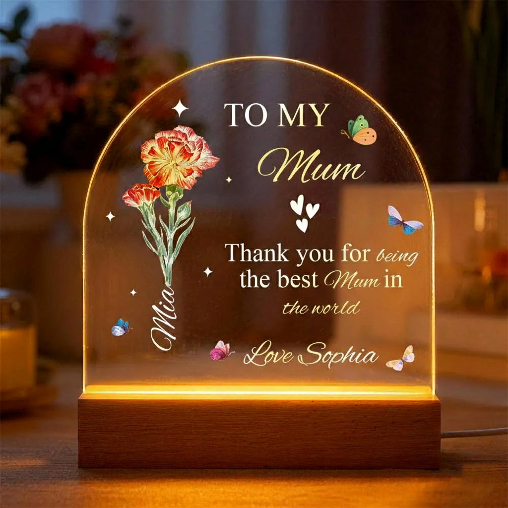Personalised Night Light Mother's Day Gift-You Are The Most Beautiful Flower