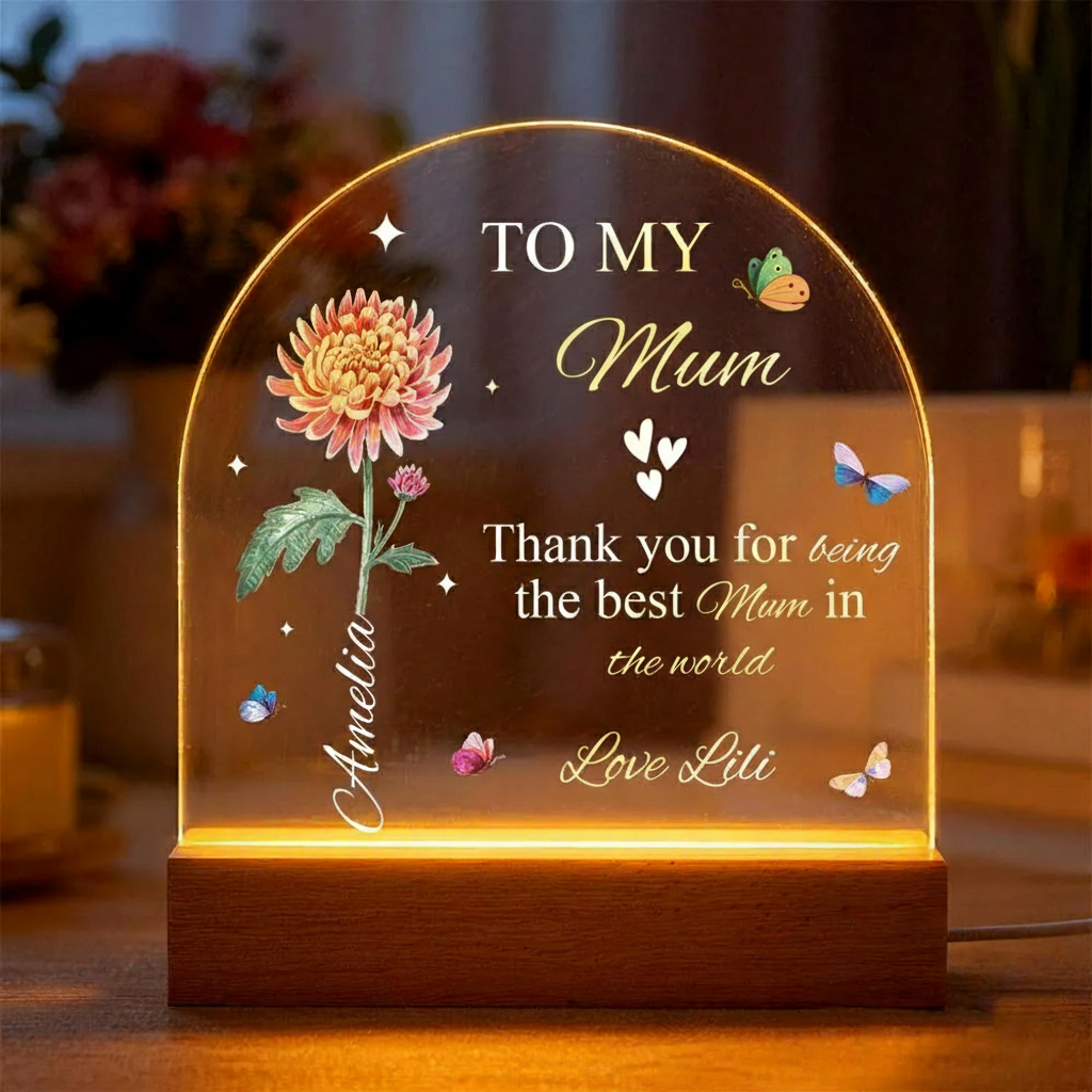 Personalised Night Light Mother's Day Gift-You Are The Most Beautiful Flower