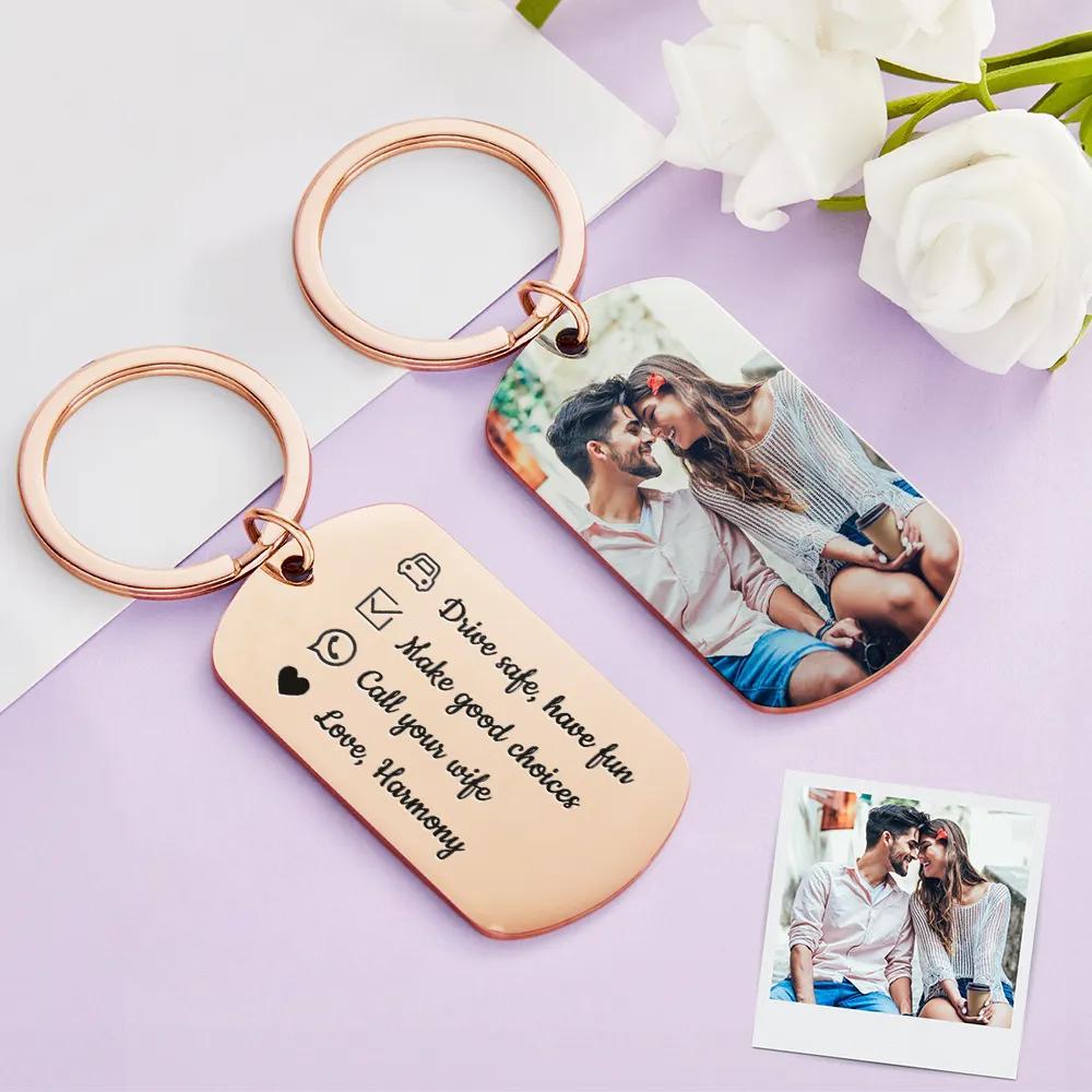 Drive Safe Have Fun Keychain Custom Keychain with Photo Drive Safe Keychain for Boyfriend Gifts for Men