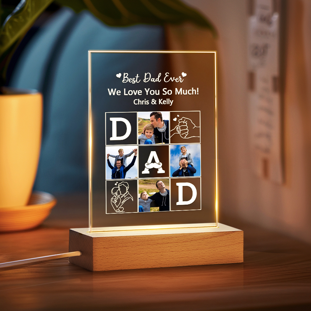 Personalized Photo Lamp Night Light Fathers Day Gifts Personalized ...