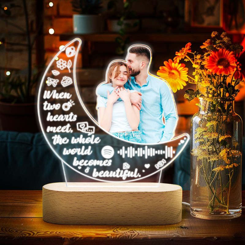 Personalised orders Couple Night Light with Warm Light - Upload your own photo