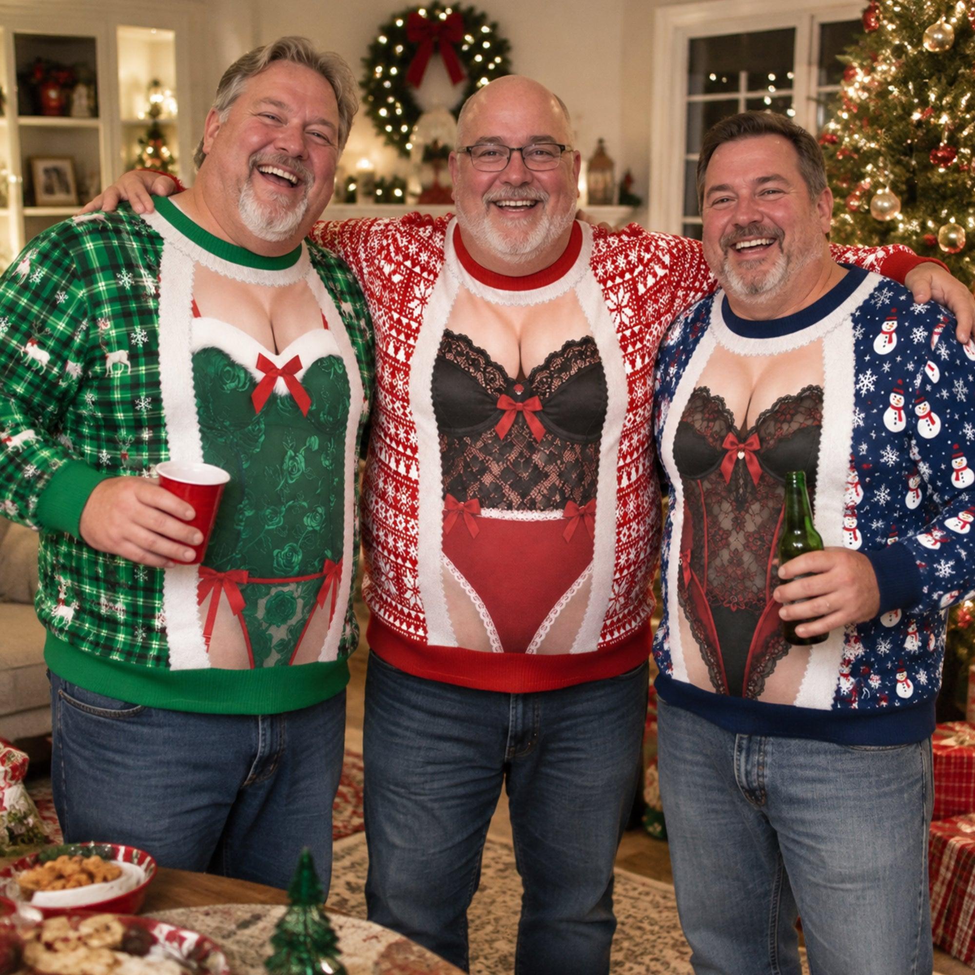 Custom Funny Christmas Sweatershirt Ugly Holiday Gift - Personalized Sweatershirt - MySpotifyGlassUK