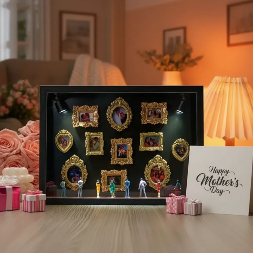 Museum of Us Frame — Personalised Mother's Day Gift for Mum, Charming Miniature Museum Keepsake for Treasured Memories