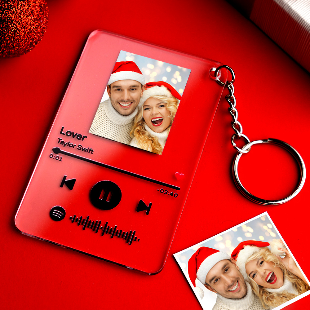 Spotify Glass - Gepersonaliseerde Spotify Code Music Plaque-sleutelhanger (2,1 inch x 3,4 inch)