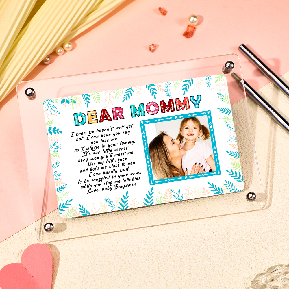 Aangepaste foto mama ik hoor je zeggen dat je van me houdt cadeau voor moeder gepersonaliseerde aangepaste acryl plaquette