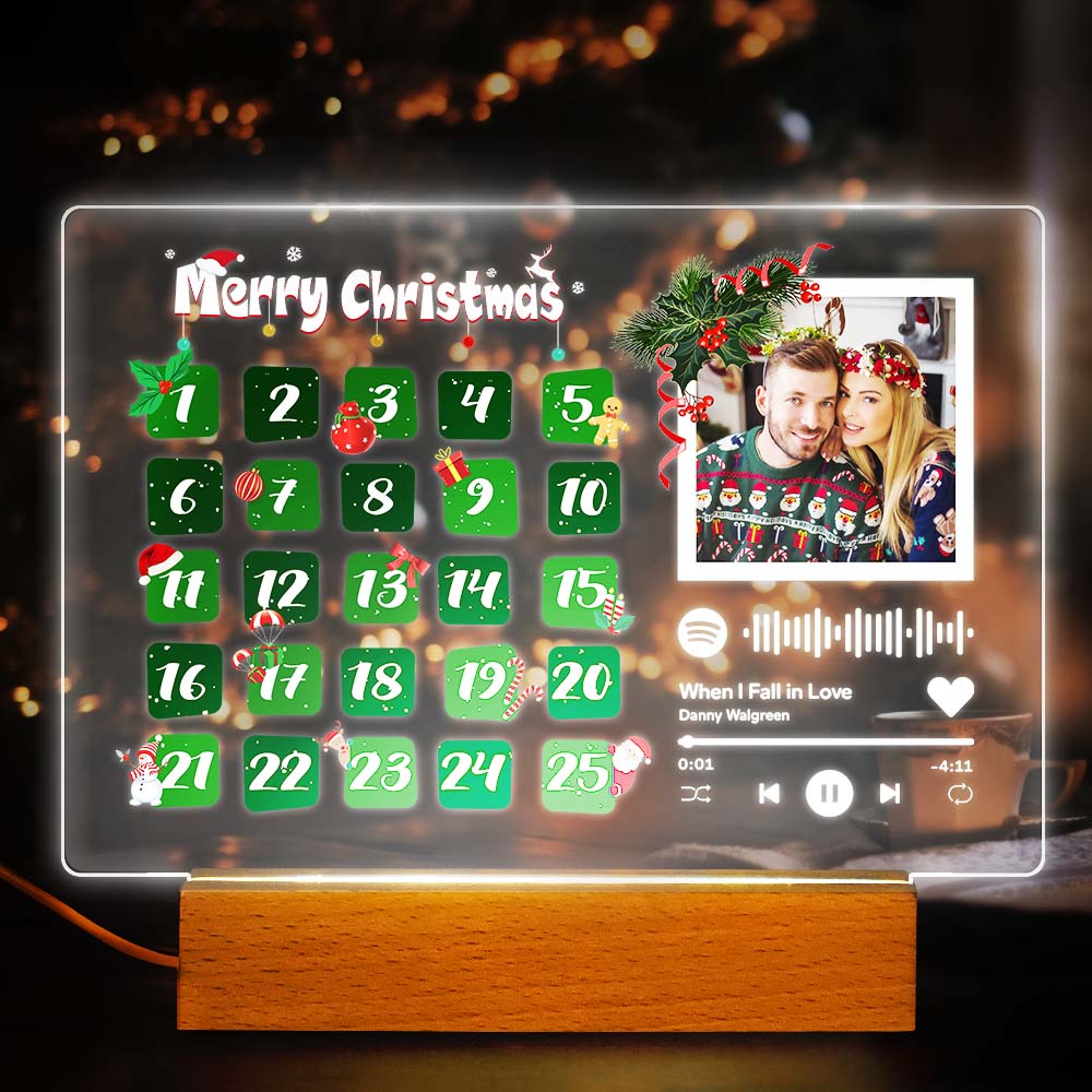 Aangepaste Spotify Code Lamp Gepersonaliseerde Kalender Licht Nacht Aangepaste kerstcadeau voor vriendin