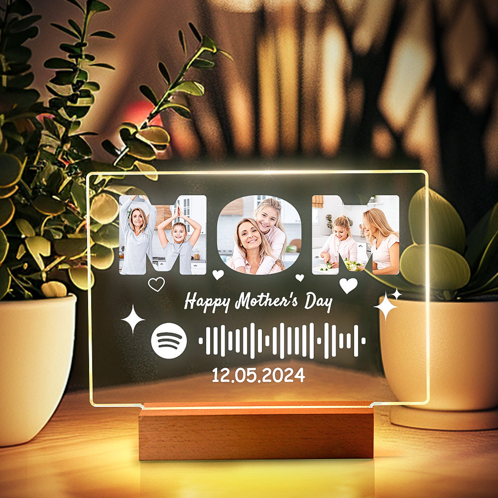 Aangepast nachtlampje Spotify-nachtlampje Gepersonaliseerde cadeaus voor mama