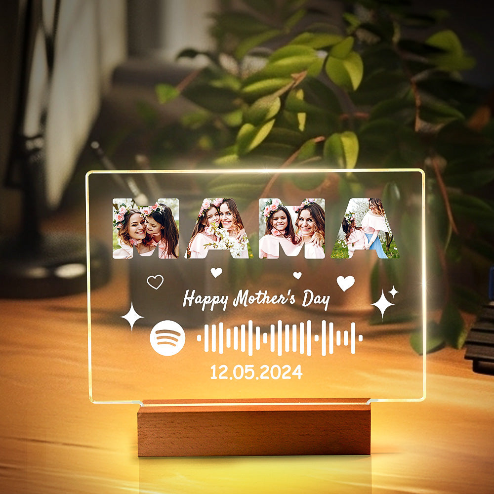 Gepersonaliseerde cadeaus Spotify-nachtlampje Aangepaste nachtlampjecadeaus voor mama