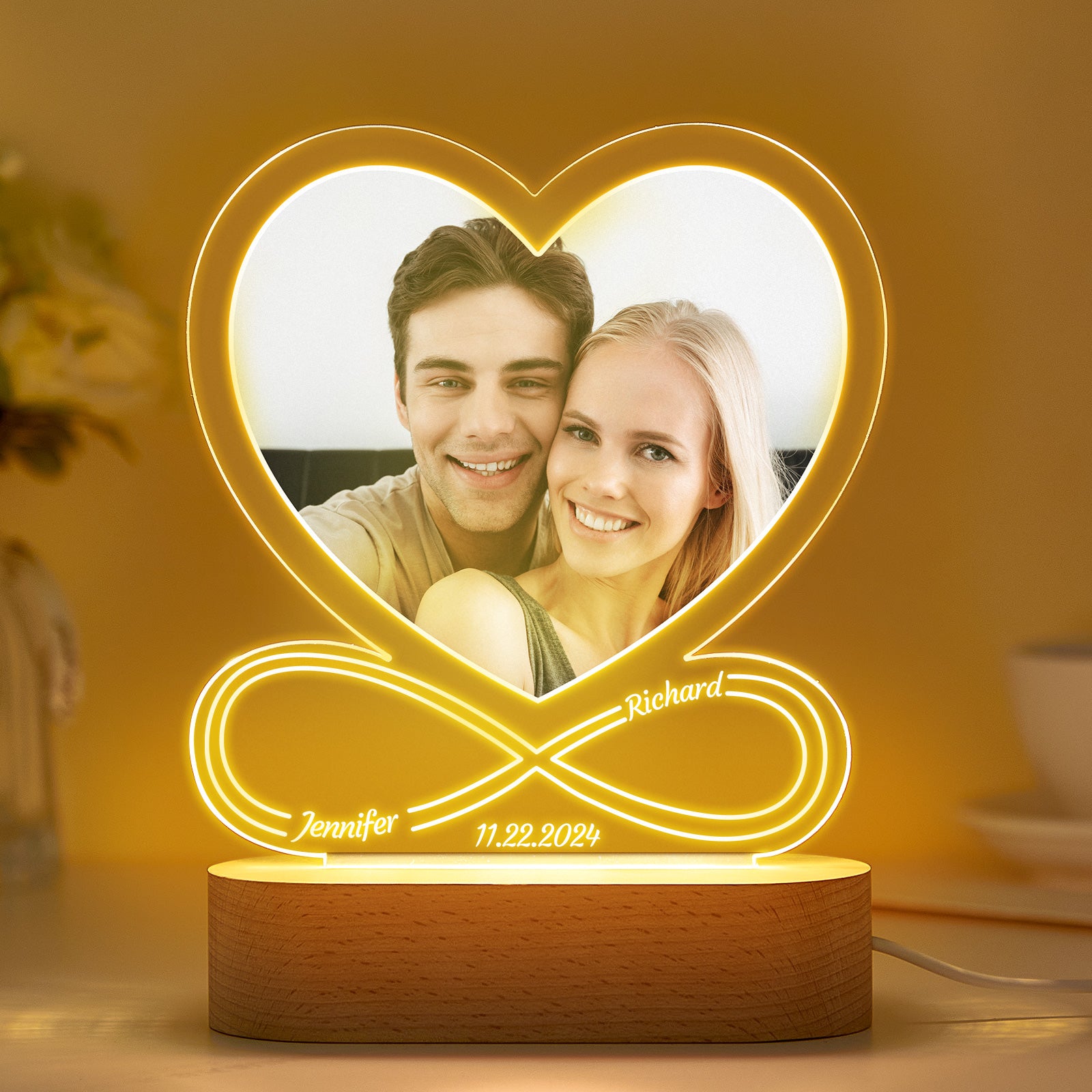 Gepersonaliseerde Cadeaus Nachtlampje Liefdeslamp Oneindige Liefde Gepersonaliseerde Cadeaus Voor Vrouwen Mannen Paar Valentijnsdag Aanpasbare Cadeaus Voor Hem Haar Vriend Vriendin