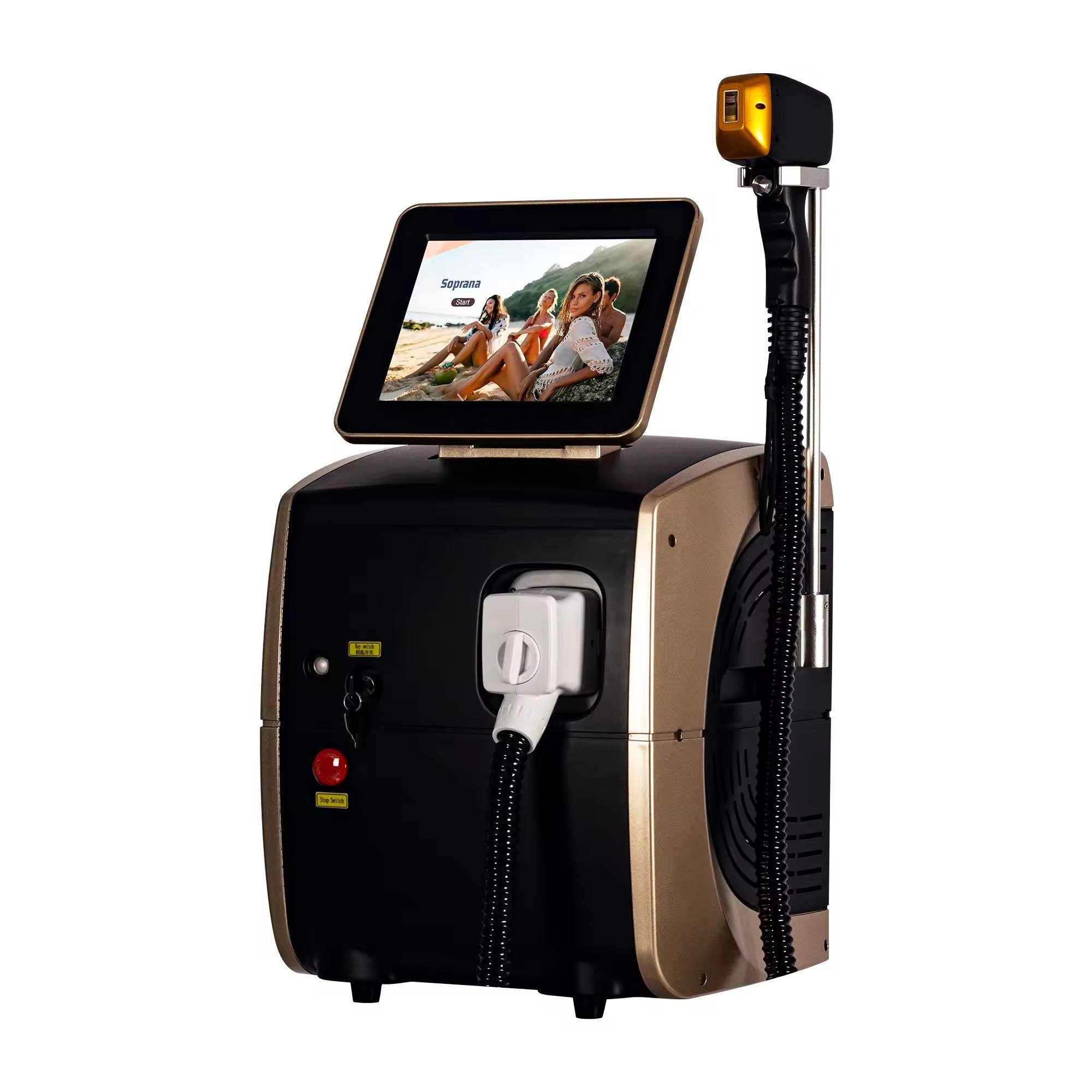 755Nm/808Nm/1064Nm Diode Laser Hair Removal 1200w Ice Platinum Titanium Diode Laser 808 Portable Hair Removal Machine