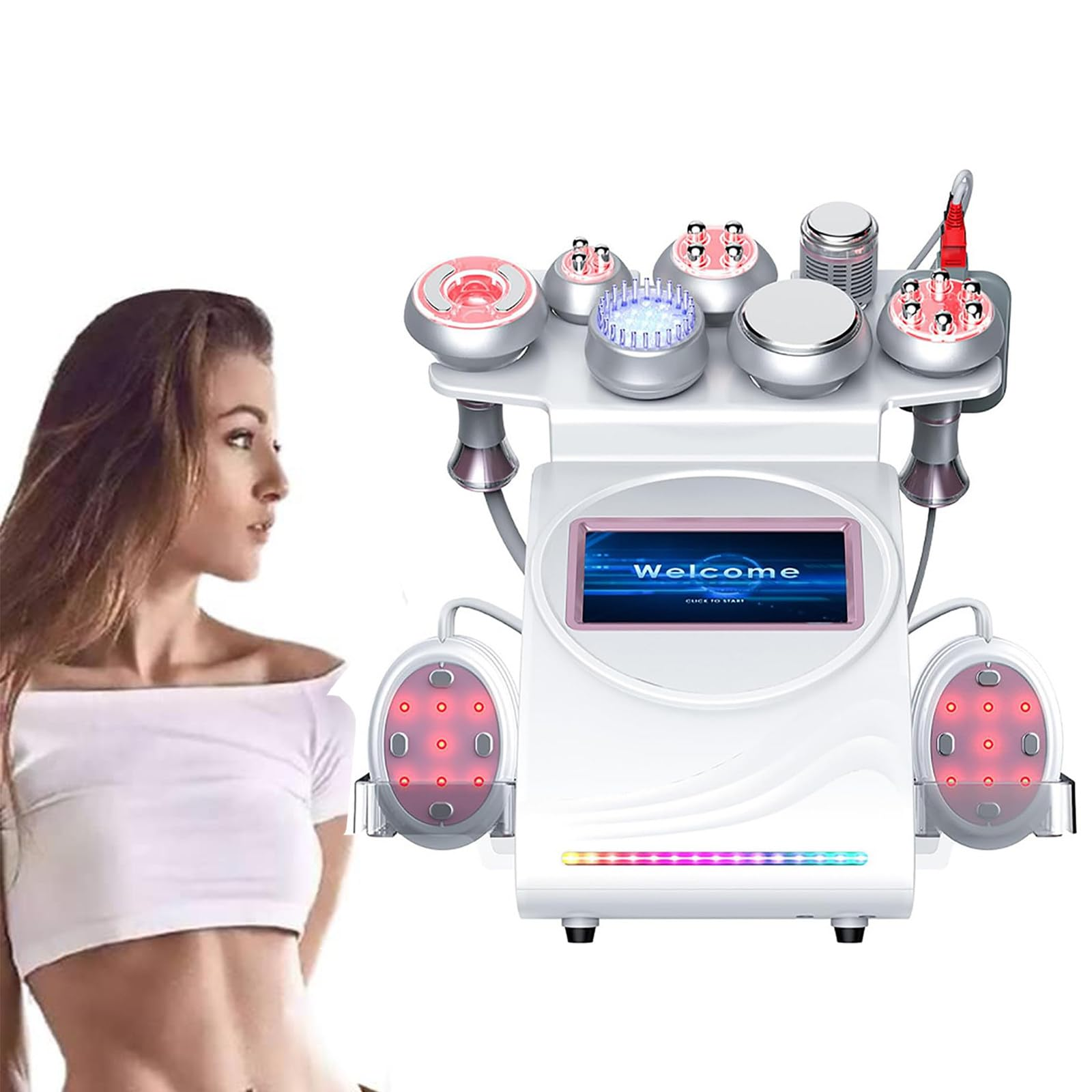 9 in 1 Fat Cavitation Ultrasound Cold Hammer BIO EMS Fat Reduction Lipolaser Cavitation Vacuum Machine