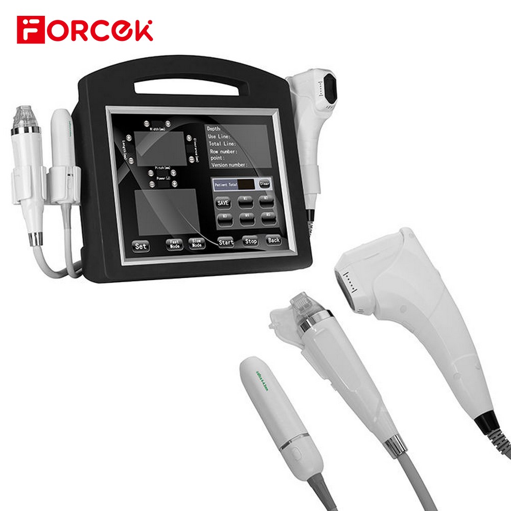 3 In 1 4D HIFU+Vmax+Gold RF Microneedle Handle Machine For Face Lifting Body Slimming \/aginal Tightening