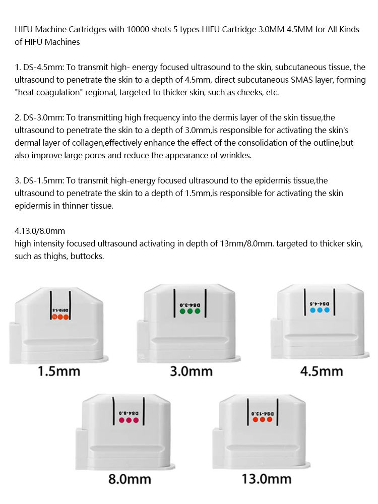 7D Face Lifting Anti-wrinkle Fat Removal Machine Body Face Use 7 Heads Hifu Cartridges Body Thinner Skin Tightening Hifu Device