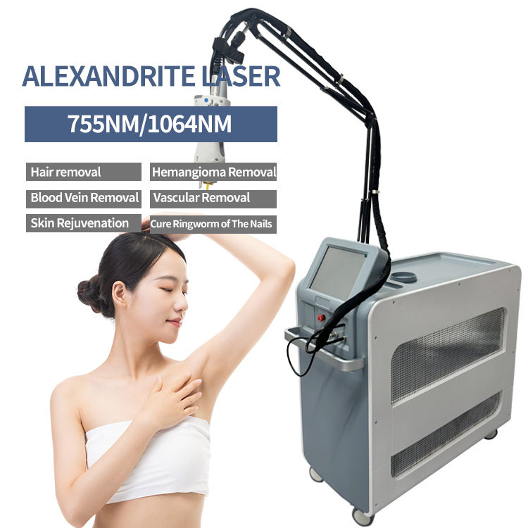 Alexandrite Hair Removal Machine Long Pulse Laser for Hair Removal Hemangioma Blood Veins Vascular Skin Rejuvenation