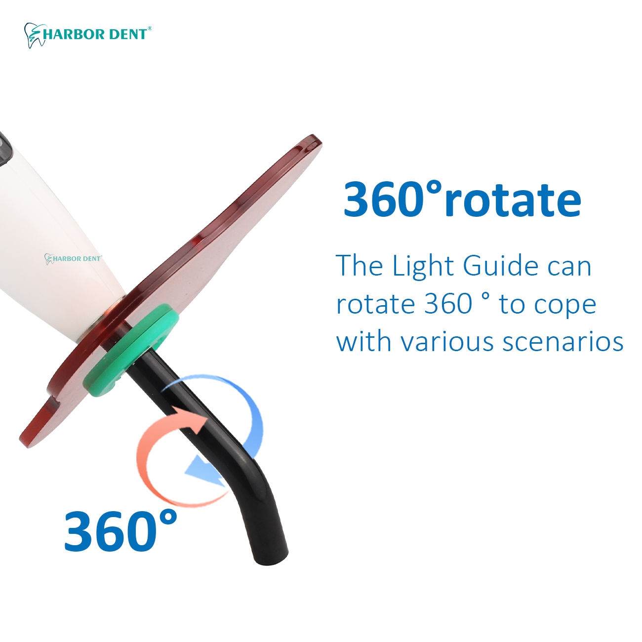 Dental Wireless Curing Light Adjustable Led Light Output Intensity 1200-1500 Mw/Cm² Laser Dentist Photocuring Lamp