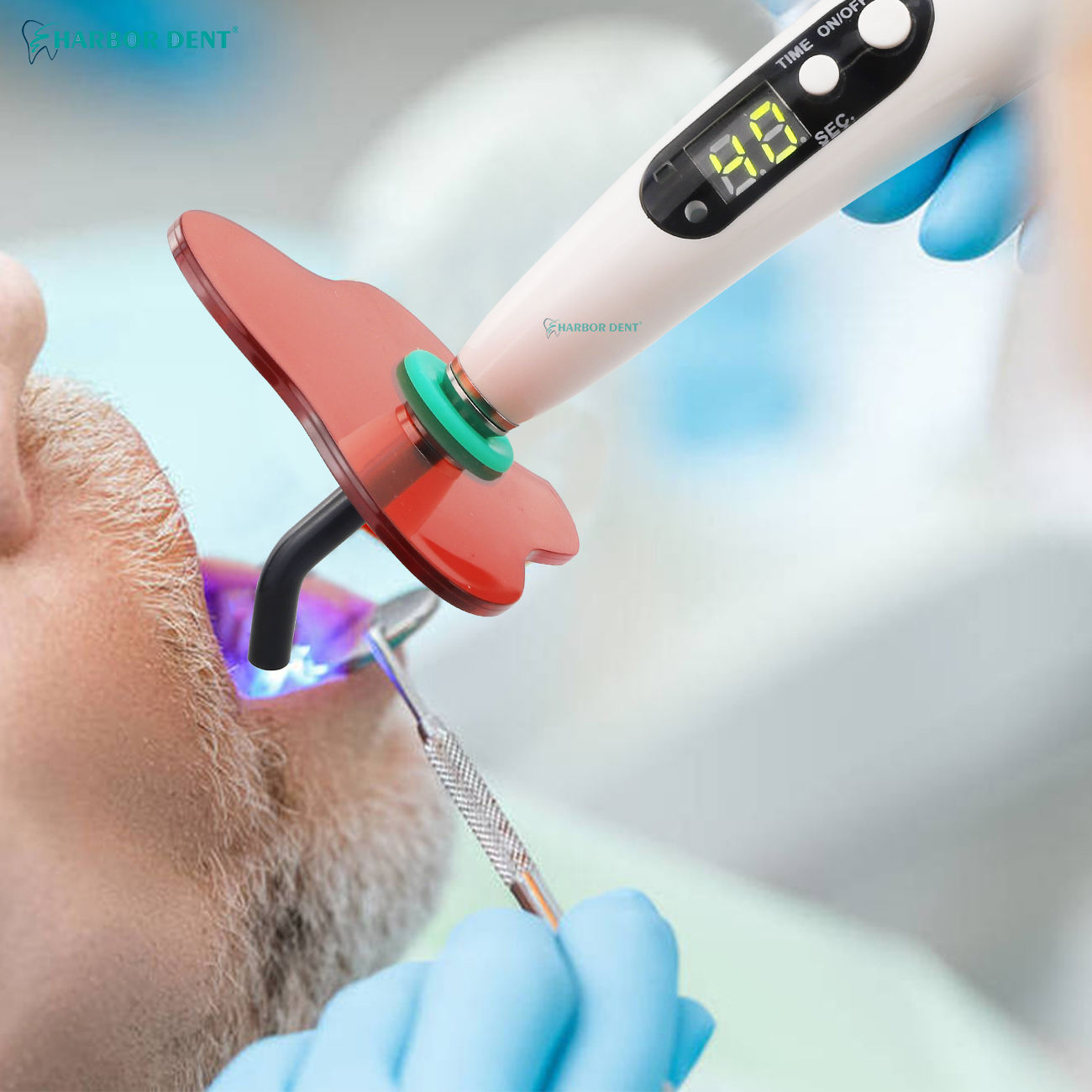 Dental Wireless Curing Light Adjustable Led Light Output Intensity 1200-1500 Mw/Cm² Laser Dentist Photocuring Lamp