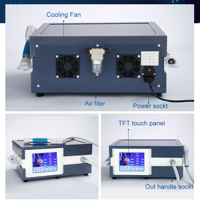 New 10 Bar Pneumatic Shockwave Therapy Machine for Body Back Pain Relief Massager ED Treatment Professional Shock Wave Device