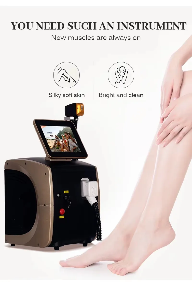4 Wavelength 755/808/940/1064nm Diode Laser Hair Removal/500w-1600w Diode Laser Beauty Machine/Skin Rejuvenation 1200w 1000w