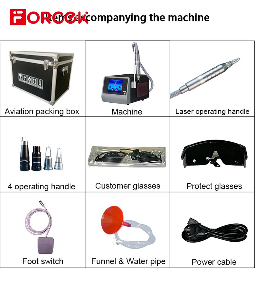 2000W Pain-free 1064/532nm/755nm Q Switch ND Yag Laser Eyebrows Tattoo Removal Machine ADG Picosecond Laser Tatto Removal Carbon Laser Peel