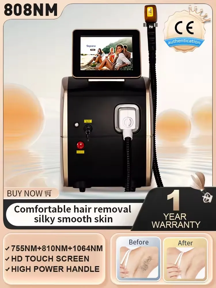 4 Wavelength 755/808/940/1064nm Diode Laser Hair Removal/500w-1600w Diode Laser Beauty Machine/Skin Rejuvenation 1200w 1000w