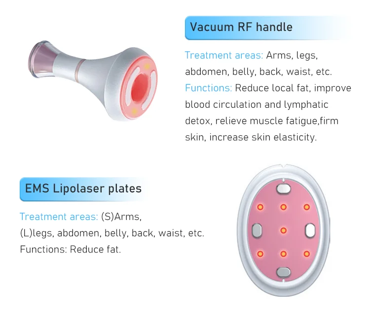 80K RF Cavitation EMS Microcurrent Pad 9in1 Body Slimming Vacuum Massager Device