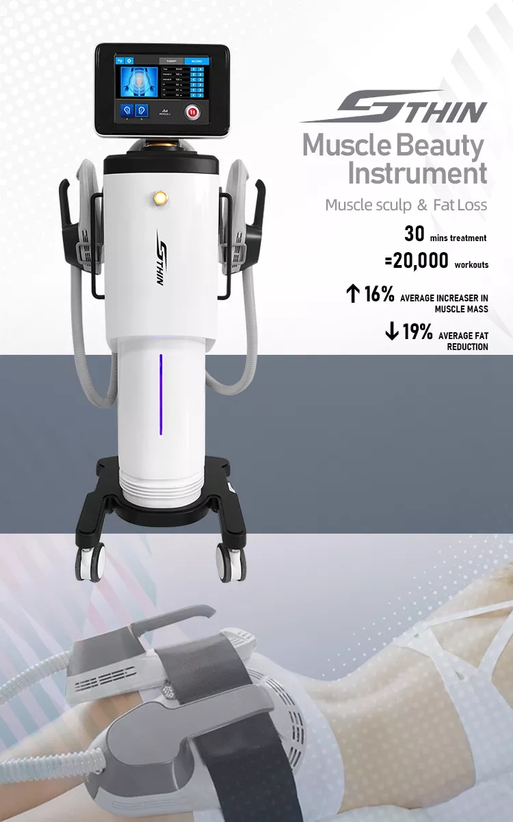 EMS Sculpting Machine 2 handles Ems body vacuum cavitation 2 Handle EMS Sculpt Fat Burning abs Electromagnetic Muscle