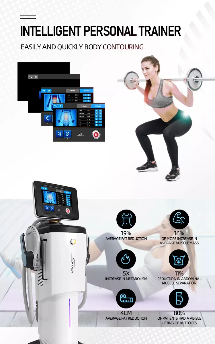 EMS Sculpting Machine 2 handles Ems body vacuum cavitation 2 Handle EMS Sculpt Fat Burning abs Electromagnetic Muscle