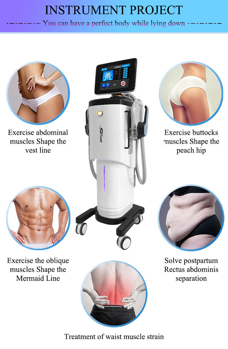 EMS Sculpting Machine 2 handles Ems body vacuum cavitation 2 Handle EMS Sculpt Fat Burning abs Electromagnetic Muscle