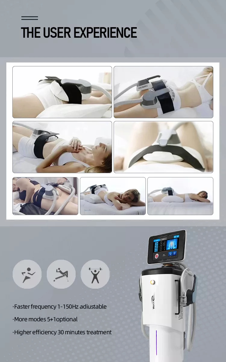 EMS Sculpting Machine 2 handles Ems body vacuum cavitation 2 Handle EMS Sculpt Fat Burning abs Electromagnetic Muscle